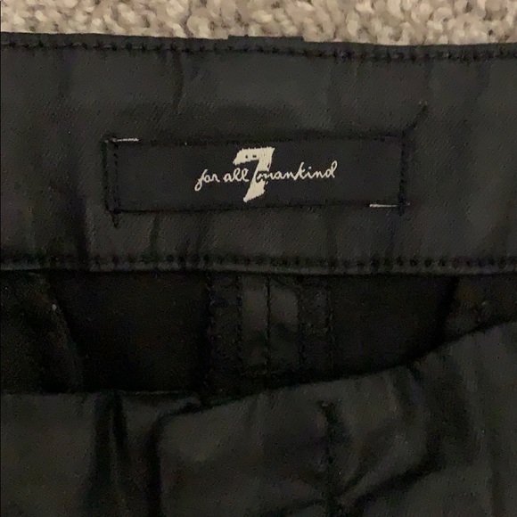 7 for All Mankind Black Leather Shorts - Picture 3 of 4